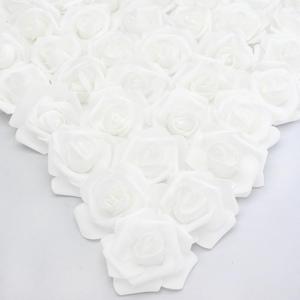 Artificial Rose Flower Bulk, 3 Inches Stemless Real Looking Foam Fake Roses Heads for DIY Wedding Bouquets Bridal Shower Centerpieces Party Decorations (White, 400)