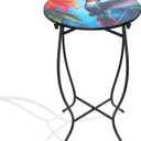 Outdoor Side Tables for Patio, 21" High Round End Table, Weather Resistant Metal Patio Accent Table Indoor and Outdoor End Table for Yard, Garden, Living Room, Bistro, Halloween (Hummingbird)