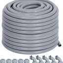 1/2" Liquid-Tight PVC Conduit Kit, 100ft with 10 Connectors, Grey, 5 Straight & 5 90-Degree Fittings, UL Certified, Flexible, Easy Installation, Multi-Application