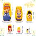 Princess Nesting Dolls for Girls Kids, 6 Pcs Princess Girls with Dress Handmade Wooden Nesting Dolls Matryoshka Doll for Kids Birthday Home Decoration