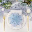 Ribbli Blue Organza Wired Ribbon, Baby Blue Sheer with Metallic Edge,2-1/2 Inch x 20 Yards Christmas Tree Ribbon for Decoration Gift Wrapping Wedding Crafts