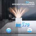 3000 Sq.Ft Dehumidifier for Basement, 34 Pints Most Efficient Energy Star 2024 Dehumidifier for Home with Drain Hose, Smart App Control, 3 Operation Modes, Ideal for Bathroom, Bedroom (White)