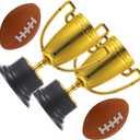 2sets Mini Trophy Awards Portable Plastic Sports Trophies for Competitions School Events and Parties Celebratory Decor for Winners Includes and Football