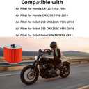 17211-KR3-600 Air Filter Compatible with Honda CMX250 CA125 Rebel CMX250C 250 Replace 17211KR3600 with CA250 Air Cleaner Element