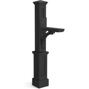 Mayne Newport Plus Mailbox Post with Standard Arm Weather-Resistant, Durable Classic Design Easy-to-Install Outdoor Mailbox Post