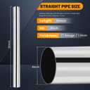 4 Inch Stainless Steel Exhaust Pipe 30 Inch Long, 4" OD x 30" Length T304 Straight Exhaust Tubing DIY Extension Pipe, Automotive Universal Fit, 1 Pack