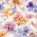 VOLEAAR Watercolor Pastel Floral Peel and Stick Wallpaper 17.5" x 118"