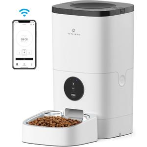 Petlibro Automatic Dog Feeder, 6L Dog Food Dispenser with Customize Feeding Schedule, 2.4G WiFi Pet Feeder with Timer Interactive Voice Recorder, Auto Dog Feeder for Cat Pet 1-4 Meals Dry Food
