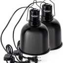 ToxiRium Reptile Light Fixture, 1 Pack 5.5-Inch Deep Dome Lamp Caps with Optical Reflection Cover, Heat-Resistant Design for Reptile Enclosures, Terrariums, and Amphibian Habitats., Black