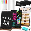 Beeveer 29 Pcs Chalkboard Sign Set, 7.9" x 5.1" Desktop Board Sign with Wood Base, 4" x 3" Mini Chalkboard Signs, Place Cards, Menu, Message Board, for Shop, Weddings, Parties and Event Decoration