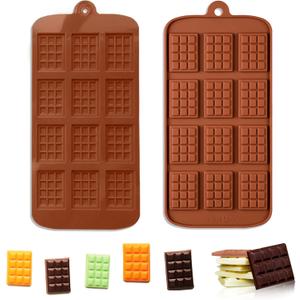 2 Pieces Silicone Break Apart Chocolate Moulds,Silicone Square Mold,Non-Stick Candy Chocolate Bar Mold,Reusable Candy Protein Silicone Chocolate Mold
 PCS Set Silicone Chocolate Bar Candy Mold