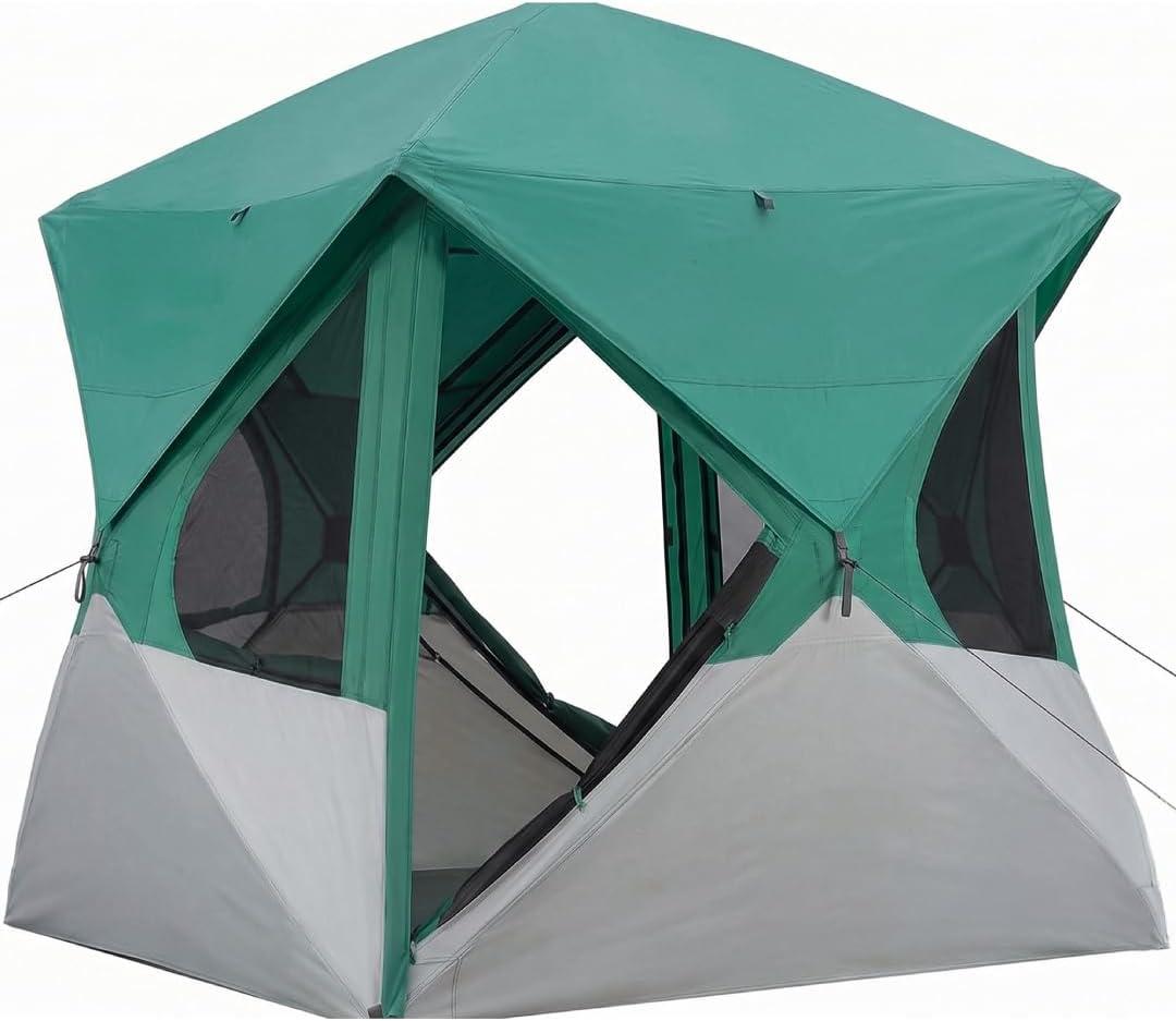 Instant Pop Up Camping Tent for 4-6 People | High-End All-Season Tent with Mesh Windows, Waterproof Rainfly & Tool-Free Setup | Easy Setup Outdoor Tent for Overlanding & Camping by North Haven