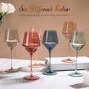 Colored Wine Glasses Set of 6-16OZ Colorful Wine Glass with StemHandBlown Muted Wine Glasses Colored Set,Wine Gifts for Mothers Day