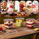 600 Pcs 5 oz Dessert Cups with Lids & Spoons, Reusable Clear Plastic Parfait & Appetizer Cups, Mini Dessert Shooters for Pudding, Yogurt, Jello, Ice Cream, Trifle & Fruit - For Party & Wedding