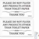 2 PCS Do Not Flush Sign for Bathroom  Acrylic Self-Adhesive Toilet Rules Sign, 5.7"x3" Premium Wall Decor for Home & Business  Waterproof Restroom Reminder to Protect Plumbing & Septic Systems (Black Text on White)