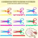 Craft Scissors - 8 Pack Decorative Edge, Zig Zag, Scrapbooking, Fancy Pattern Scissors for Crafting