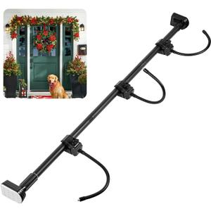 Garland Hanger for Front Door Frame, Adjustable Fits 18"-80" DoorsLargeHeavy-Duty Christmas Halloween Decoration Holder for Wreaths, Lights & More | No Screws, Drilling, Glue-Damage-Free