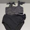 Yonique Two Piece High Waisted Swimsuits - Women Tummy Control Bikini Modest Bathing Suit 2PC 2025 Black Striped S