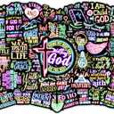 50 Pcs Jesus Christian Bible Stickers for Kids, Neon Christ Faith Vinyl Waterproof Water Bottle Laptop Decals, Teens Adults Religious Christianity Christmas Easter Thanksgiving (Bible-pvc-163kshr)