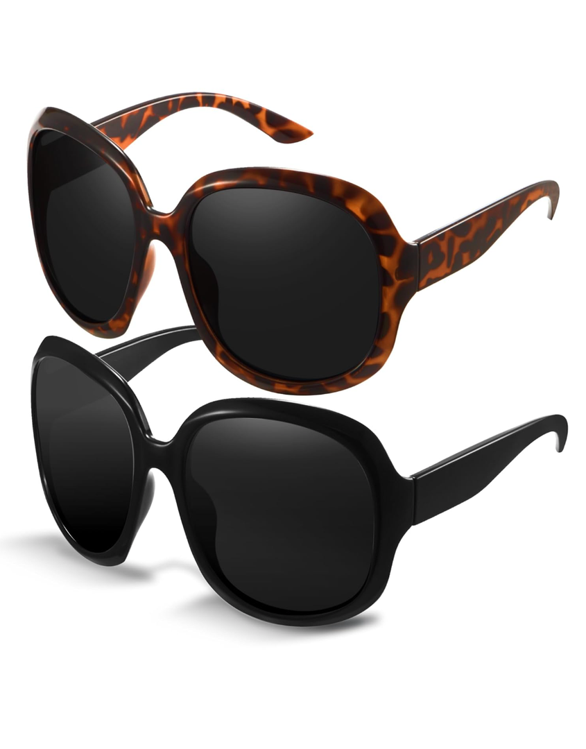 Miyya Bug Eye Oversized Polarized Sunglasses Womens, Trendy Retro Sun Glasses for Women 2025, Oversized UV Protection Shades