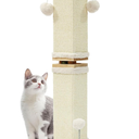 OTOB Cat Scratching Post 33 Inch, Nature Sisal Scratching Posts for Indoor Cats Adults Kitten, 6-in-1 Interactive Turntable Cat Scratch Post Protect Your Furniture, Large Kitten Scratcher, Beige