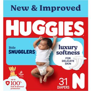 Huggies Size Newborn Diapers, Little Snugglers Baby Diapers, Size Newborn (up to 10 lbs), 31 Count