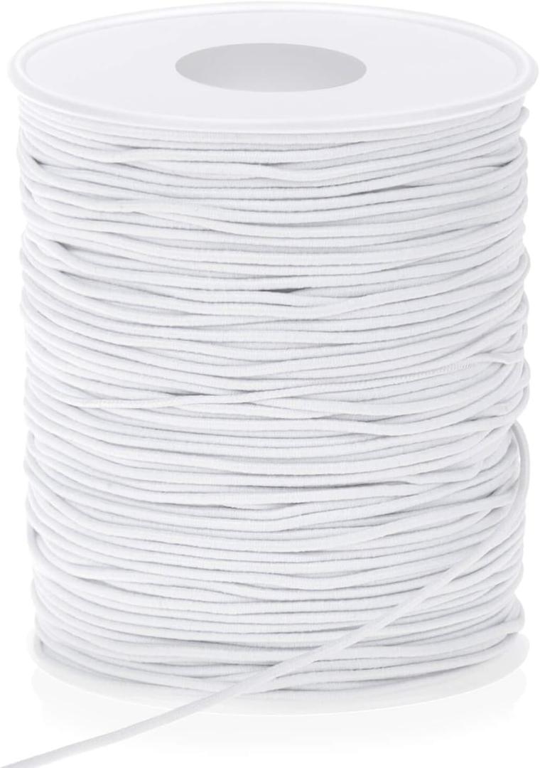 Elastic String, Selizo Stretchy Cord For Bracelets, Necklace, Beading and Sewing (1.2 MM, 109 Yards, White)