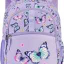 Choco Mocha Butterfly Backpack for Girls, Toddler Backpack for Little Girls Age 3 4, Kids Small Backpacks School Bag 12 Inch, Purple