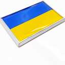 3 x Ukraine Flag Sticker Emblem Ukrainian Decal Car Chrome Flags, 2 Pack, 3 x 2 inches