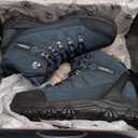 Foxelli Womens Hiking Boots  Waterproof Lightweight Suede Leather Hiking Boots for Women with All-Day Comfort, Grip & Support for Trails, Travel & Outdoors (9, Blue)