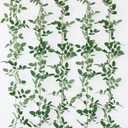 mizii 5 Packs 340" Artificial Vines Garland Fake Vine with Small Green Leaves Silk Rose Leaf Faux Hanging Plants Greenery Decoration for Outdoors Indoor Table Centerpieces Wedding Decor (Rose Leaves)