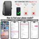 Defencase Compatible with iPhone SE 2020 2022 Case Wallet with RFID Blocking Card Holder for Women Men, Soft PU Leather Magnetic Snap Flip Zipper Strap Wallet Phone Case Fit for iPhone SE/7/8, Black