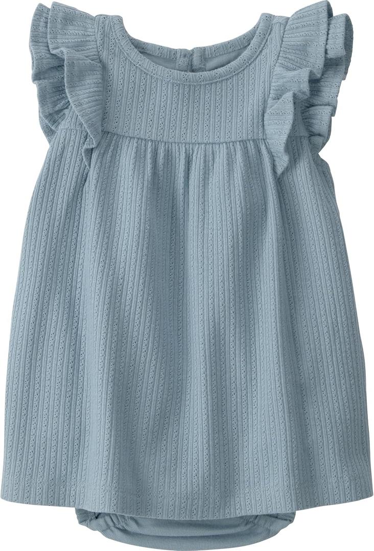 Little Planet by Carter's Baby-Girls Dress Made with Organic Cotton (Newborn, Blue Grey)