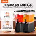 VEVOR Beverage Dispenser, 3 Gallon x 2 Drink Dispensers for Parties, Plastic Juice Dispenser with Stand Spigot Lid, Iced Tea Lemonade Juice Water Dispenser, for Restaurants, Hotels, Parties (EXP 01/01/30)