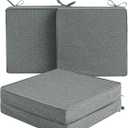 Outdoor Chair Cushions, Water-Resistant & Fade-Resistant, Patio Furniture Square Seat Replacement Chair Pads with Ties, Removable Cover, Non-Slip Bottom, Set of 4, 22 x 22 Inch, Dark Grey, 22" x 22" 4 Pack