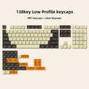Dagaladoo Low Profile PBT keycaps,Doubleshot keycaps for Mechanical Keyboard,138-keys Black/Beige Keyboard Key caps, for Mechanical Keyboard, Compatible with ANSI/ISO,TKL, Full-Sized Layout