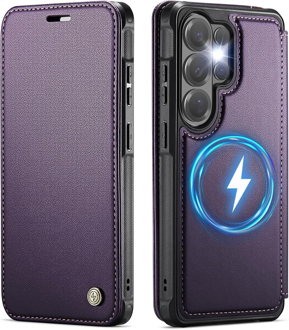 for Samsung Galaxy S26 Ultra Wallet Case Compatible with Magsafe, PU Leather Flip RFID Blocking Card Holder Shockproof Magnetic Women Men Wallet Phone Case Cover for Galaxy S26 Ultra, Purple