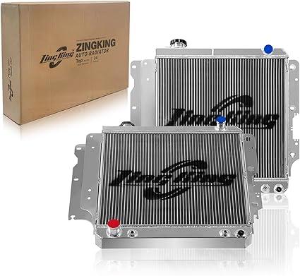CC2101 3-Row Aluminum Radiator Compatible with Jeep Wrangler 87-06 /TJ 2.4L 2.5L/L4 4.0L/L6, All Aluminum Radiator