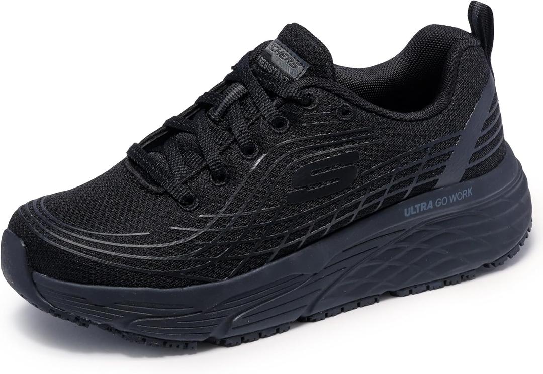 Skechers Women's Work Relaxed Fit Max Cushioning Elite SR Sneaker, Black, 10