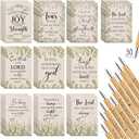 Ctosree 60 Pcs Christian Gift Bulk for Women Bible Verse Notebook Prayer Journal Inspirational Pen Father's Day Religious Gift for Church Men Teacher Nurse Sunday School (Beige)