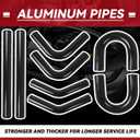 3" Universal Intercooler Kit Aluminum Turbo Intercooler Piping U-Pipe Kit with Coupler and T-Clamps DIY Custom Pipe 32Pcs-Black