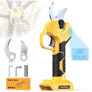 MtiolHig Electric Pruning Shears Compatible with DeWALT 20V 26000RPM Cordless Garden Pruner,0.8-2 inch Max Cutting Diameter PVC Cutter Tree Trimmer with LCD Display & SK7 Blades(Tool Only), Short