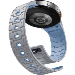 Bandletic Silicone Magnetic Band Compatible with Samsung Galaxy Watch 7 6 5 4 FE 40mm 44mm/Watch 6 4 Classic 43mm 47mm 42mm 46mm/Watch 5 Pro 45mm, 20mm No Gap Soft Sport Strap for Men Women