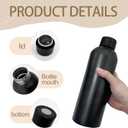 WHEATHUSK 16 Pack Stainless Steel Insulated Water Bottle 17oz Blank Double Wall Vacuum Thermal Sports Bottle Personalized Powder Coated Bulk for Laser Engrave, Black
