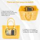 4 packs Clear Pouches for Bogg Bag Accessories Clear Beach Tote Bag Storage Travel Cosmetic Organizer (Black)