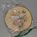 MAQIKA Boho Floral Framed Wall Art Decor, Vintage Botanical Prints, Farmhouse Wildflower Round Wall Hanging Decor, Pink and Blue Flower Canvas Prints Wall Art for Girls Dorm Room Bedroom, 10x10 Inch