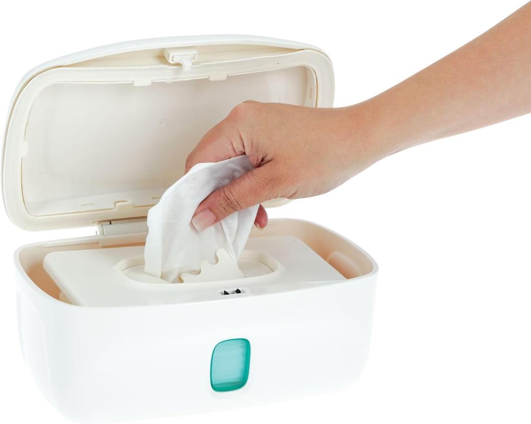 Nuby Baby Wipe Dispenser - Easy-Open Lid and Weighted Plate for Smooth Dispensing - Clear View Window