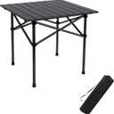 Folding Camping Table, Portable Beach Table,with Portable BagSuitable for Indoor, Outdoor, Camping, Backyard, Party, Patio, The Camping Table at The Beach (Black, 21" D x20 W x19 H) (21"D x20"W x19"H, Black)