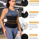 LEINIDINA Womens Waist Trainer Corset with Zipper Sweat Waist Trimmer for Women Workout Belt Corset Shapewear (Black, L)