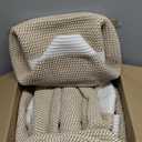 5 Pack Woven Storage Baskets for Shelves, Decorative Basket Organizer Storage Bins for Toys, Books, Clothes, Closet, Nursery, Bathroom  Cotton Rope Shelf Baskets for Organizing, Khaki & White